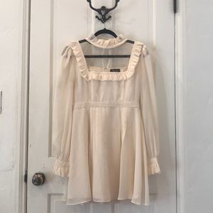 Nasty gal colonial style cream evening dress